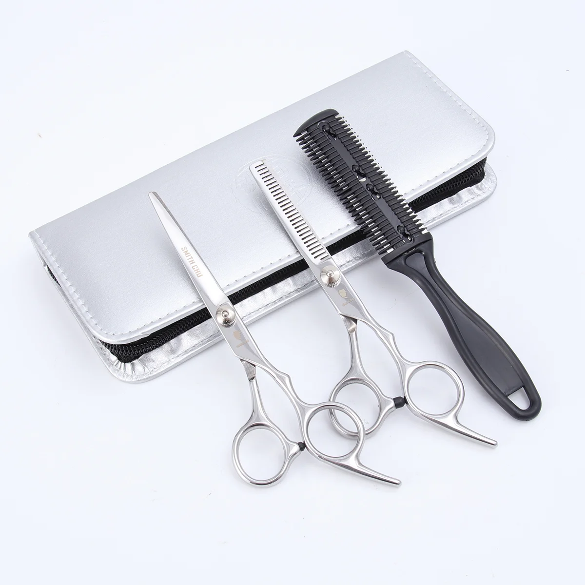 

1 Набор парикмахерских ножниц, практичные плоские ножницы, ножницы для зубов, инструменты для укладки волос, черный цвет, случайный цвет