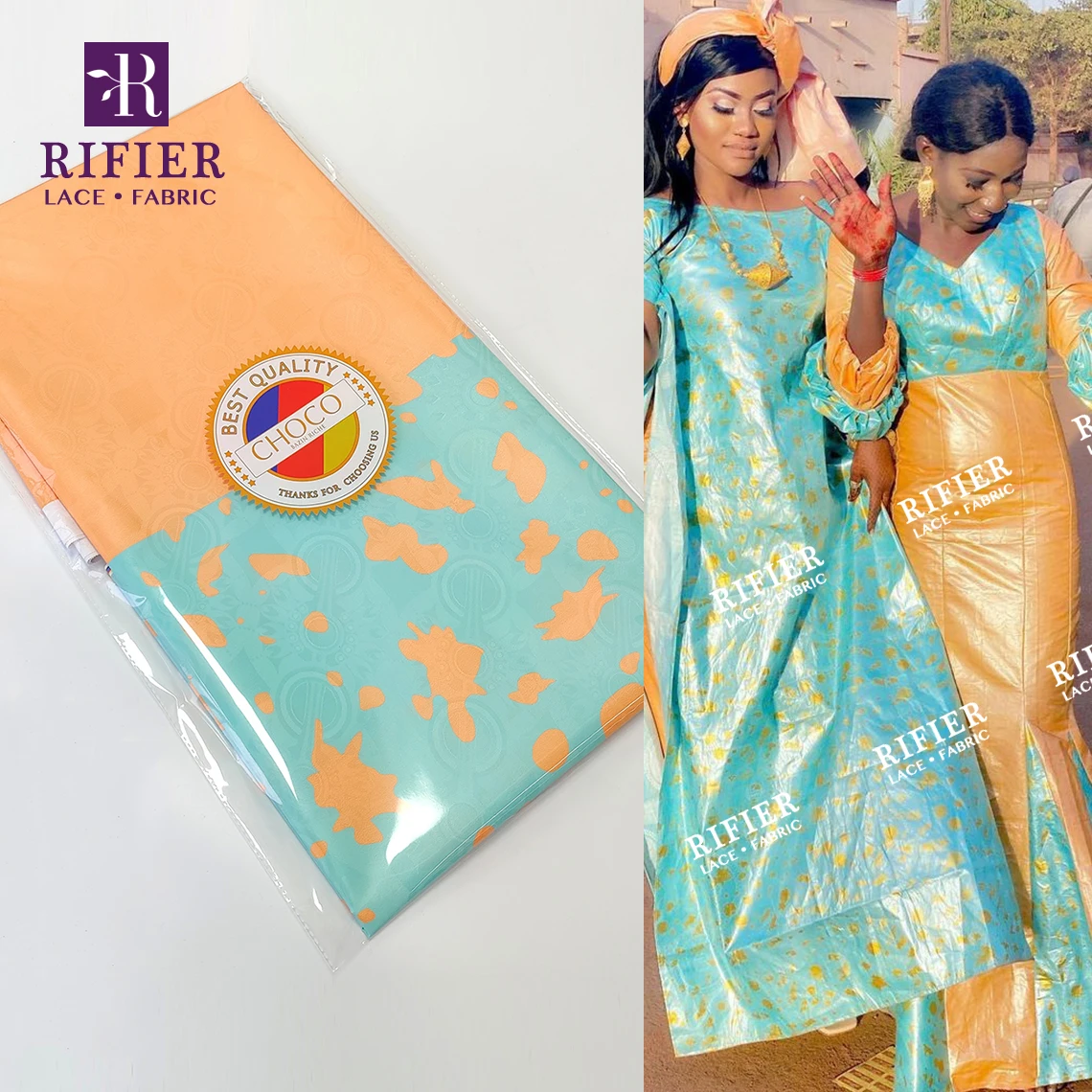 Черная Высококачественная печатная базиновая богатая ткань для Гамбии женские