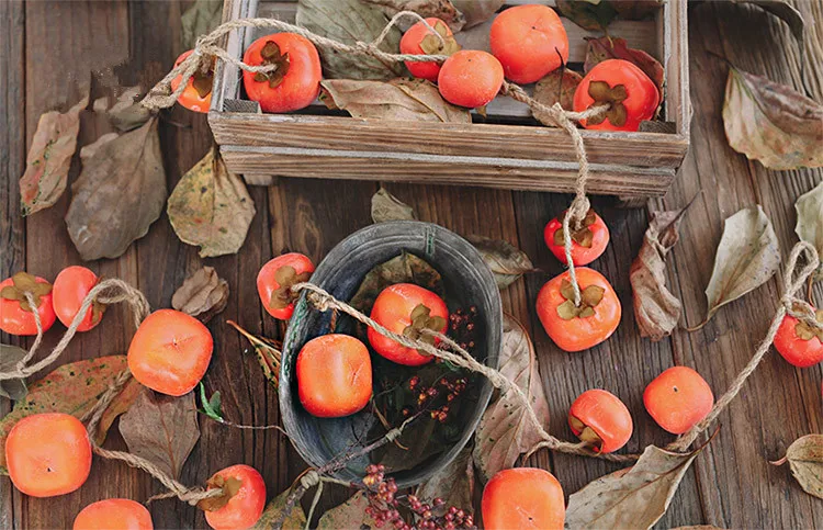 Осенний фрукт Persimmon ruyi Висячие ветки persimmon висящий крем имитация цветов украшение