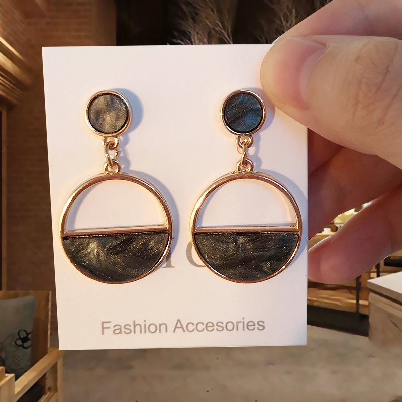 Женские серьги Корейская версия полые круглые с подвесками простые персональные