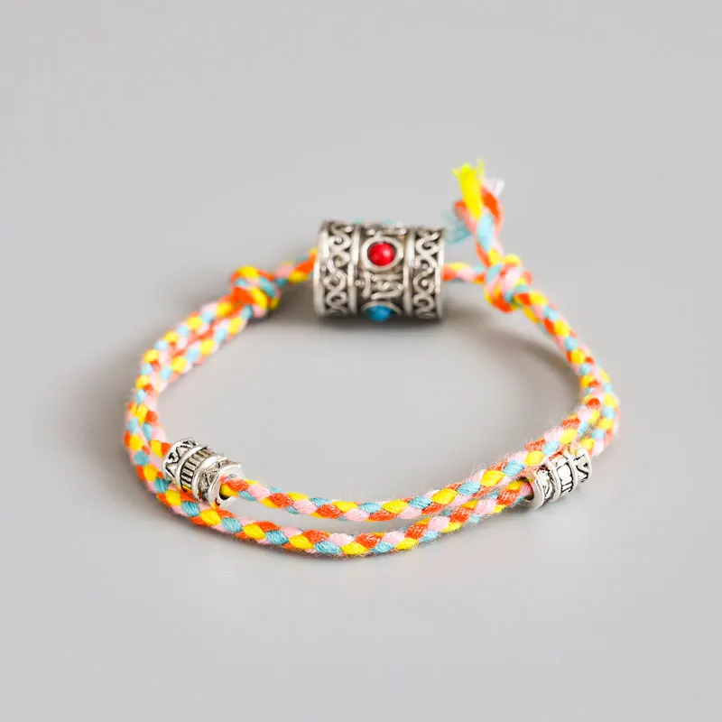 Тибетский буддийский Серебряный Амулет из бисера Шарм-браслеты для женщин и