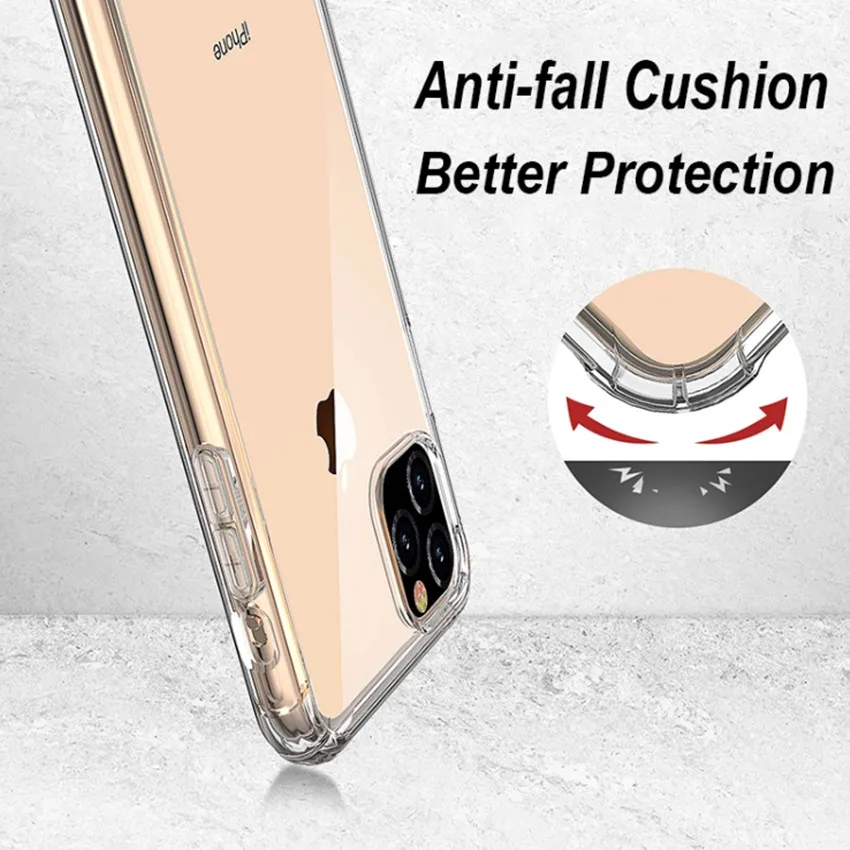 Ударопрочный прозрачный чехол из TPU для телефона ip 11 Pro XS Max SE 2 XR X 8 7 6 6S Plus ультра