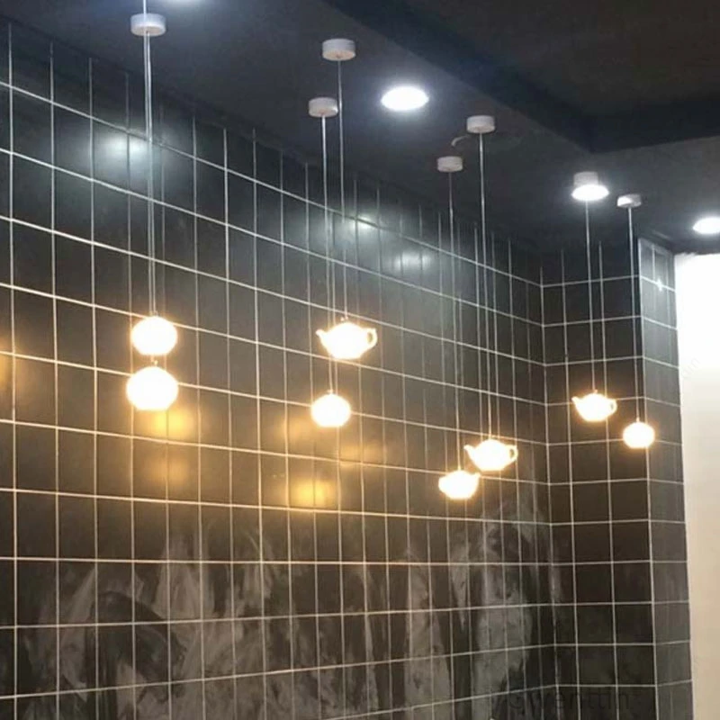 Современные подвесные светильники для заварочного чайника чашки светодиодные в