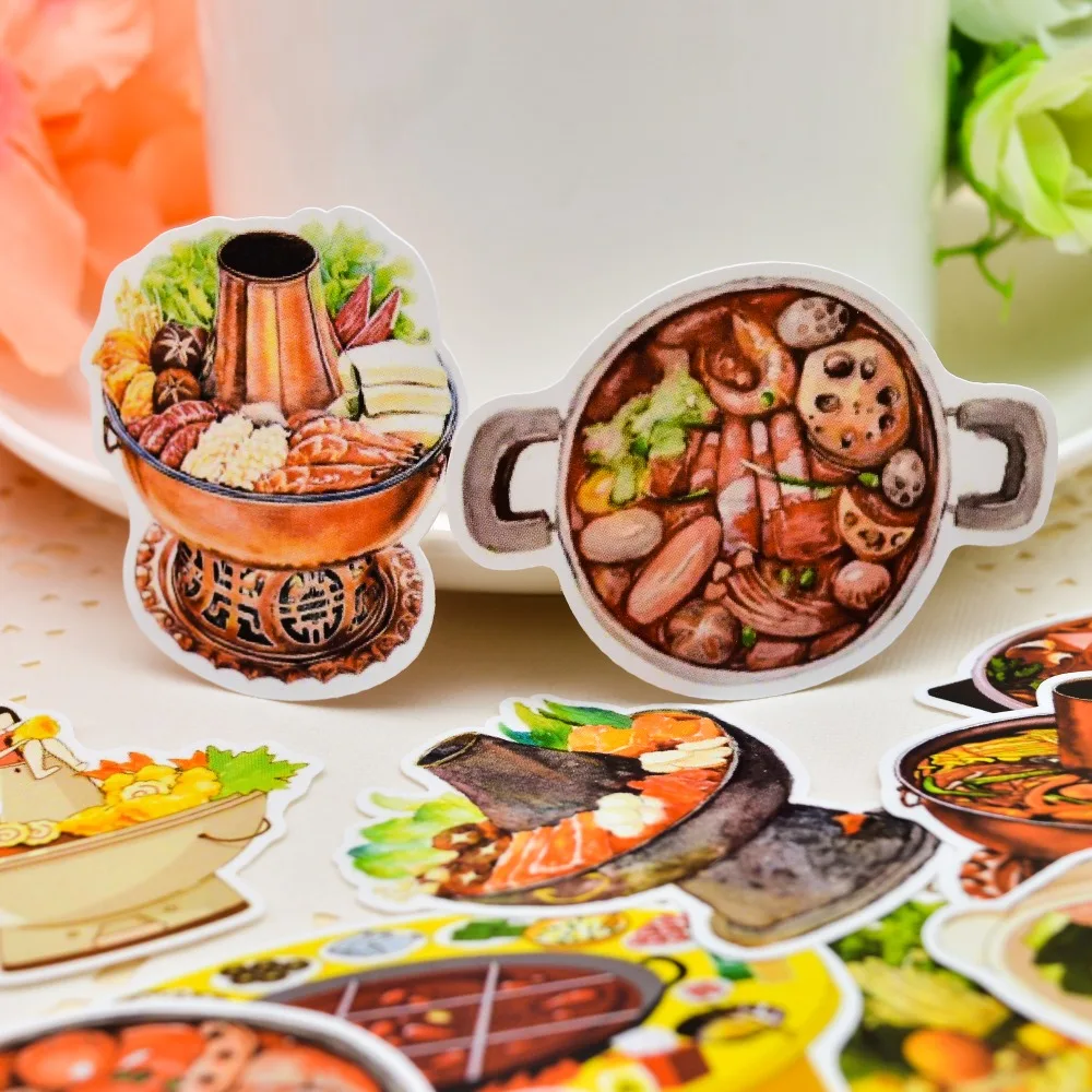 25 шт. ссамозакрывающийся крафт-Китай (материк) для тушеного мяса с Еда Стикеры