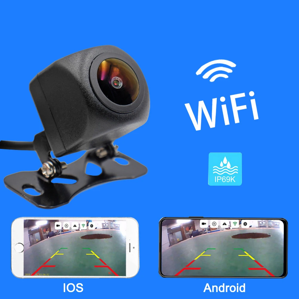 Беспроводная Автомобильная камера заднего вида с Wi Fi видеорегистратор ночным