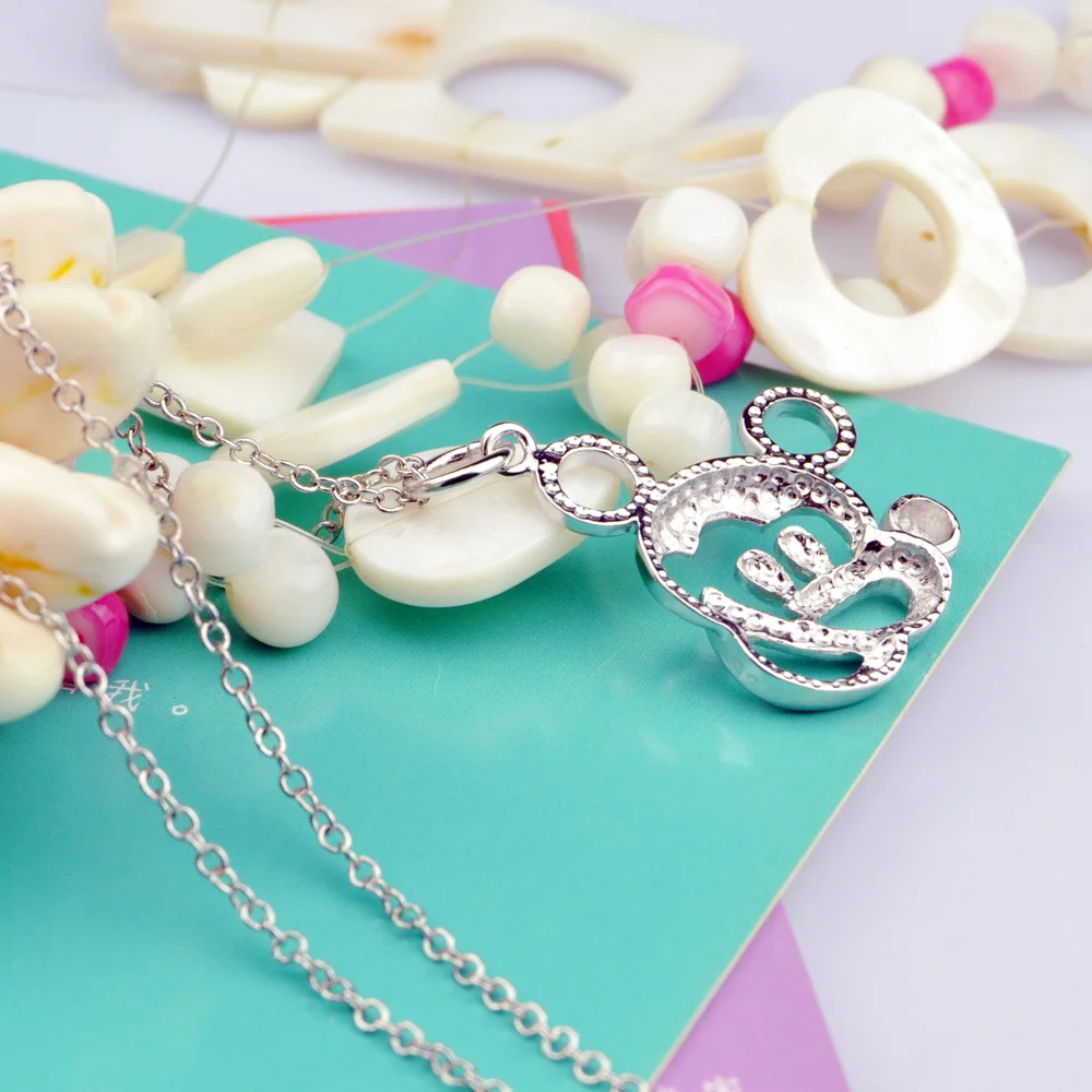 Женское Ожерелье Микки из серебра 925 пробы с кулоном | Украшения и аксессуары