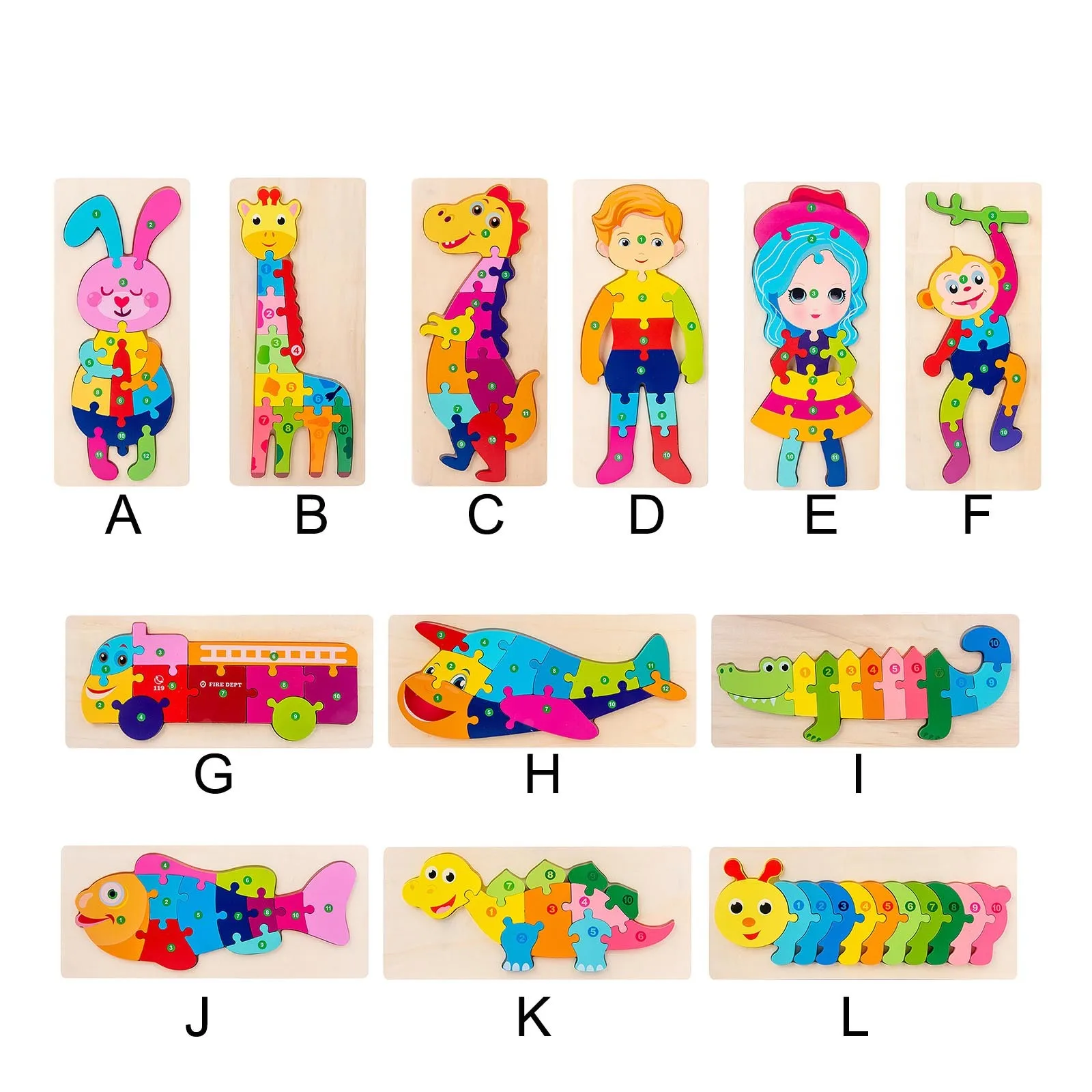 

New Wooden Puzzles 3D Puzzles For Toddlers Animals Puzzles For Kids Jigsaw rompecabezas puzzle Family Fun Game gifts#4