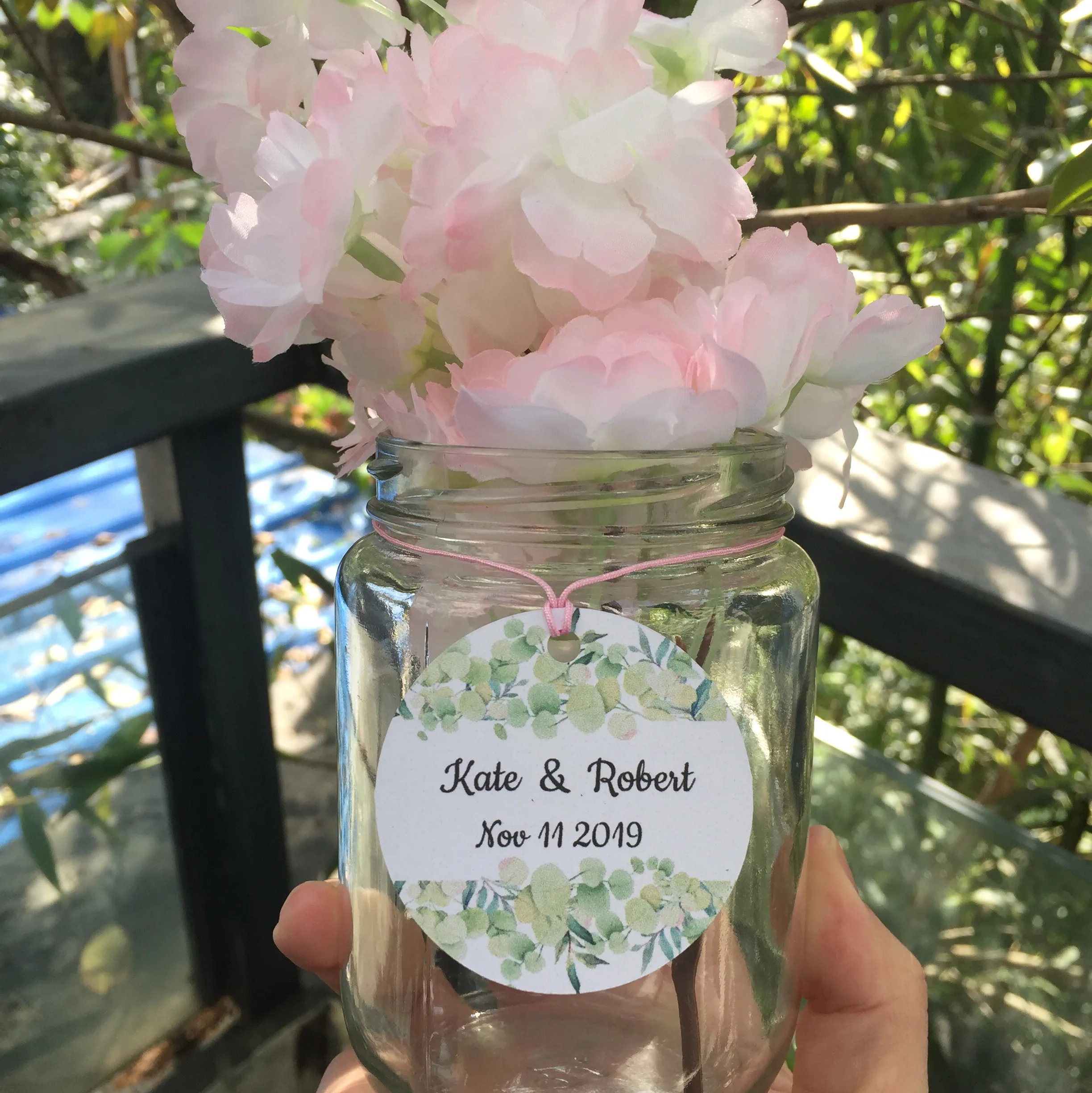 100 pieces custom your name and date wedding tags personalized gift labels | Дом и сад
