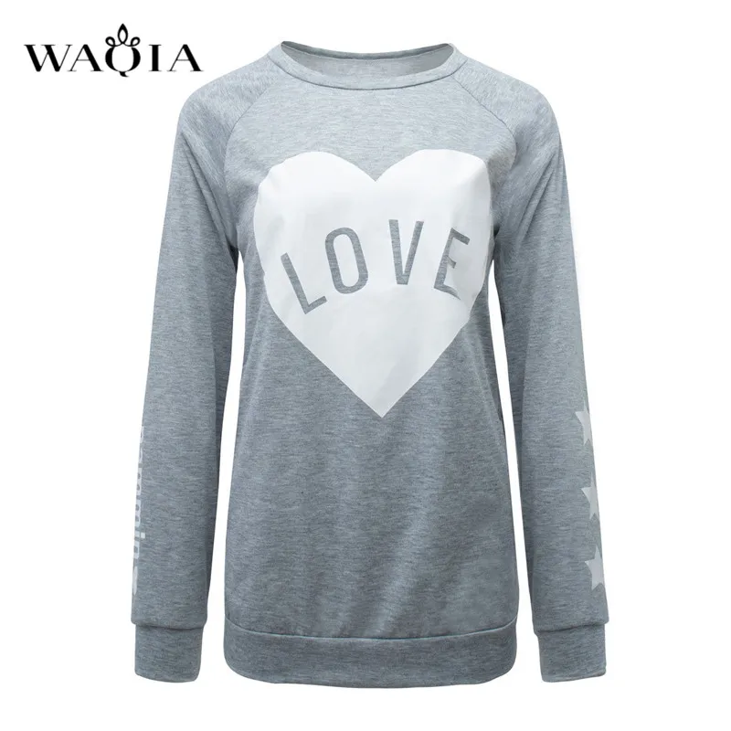 Женская толстовка и размера плюс повседневные пуловеры с принтом в виде сердечек