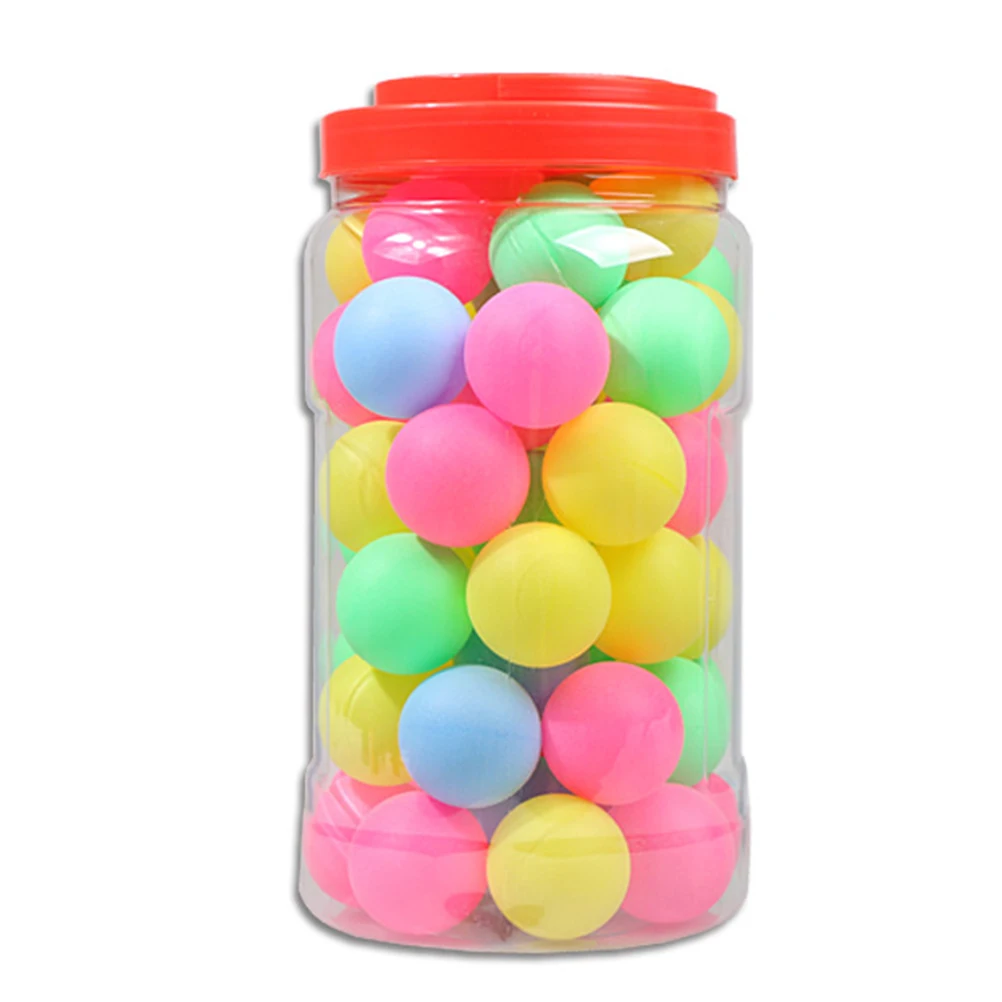 

60PCS Colorful Ping Pong Ball Plastic Table Tennis Ball Party Game Ball Supplies With Storage Bucket Indoor Activities