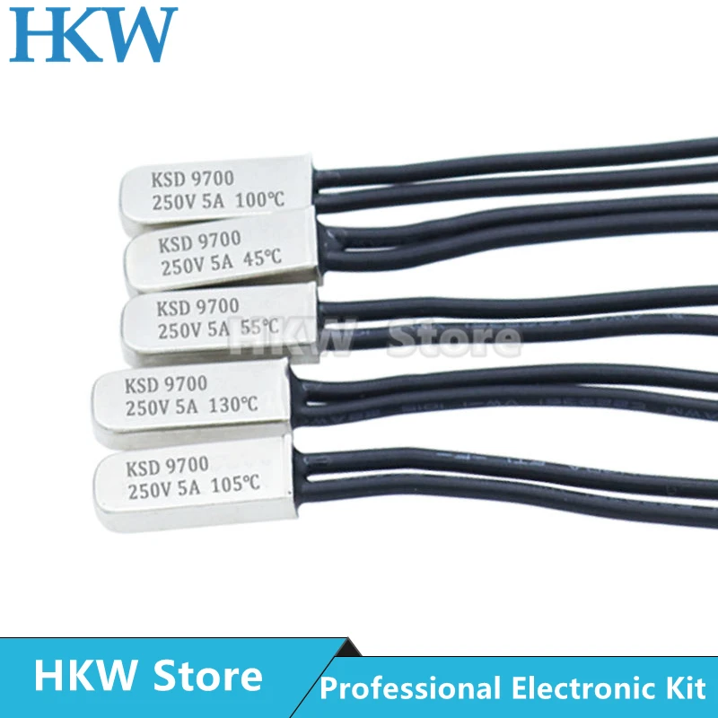KSD9700 5A 250V 15C 35C 40C 55C 60C 75C 80C 85C 90C 95C 100C 155C термостат без NC термозащитные