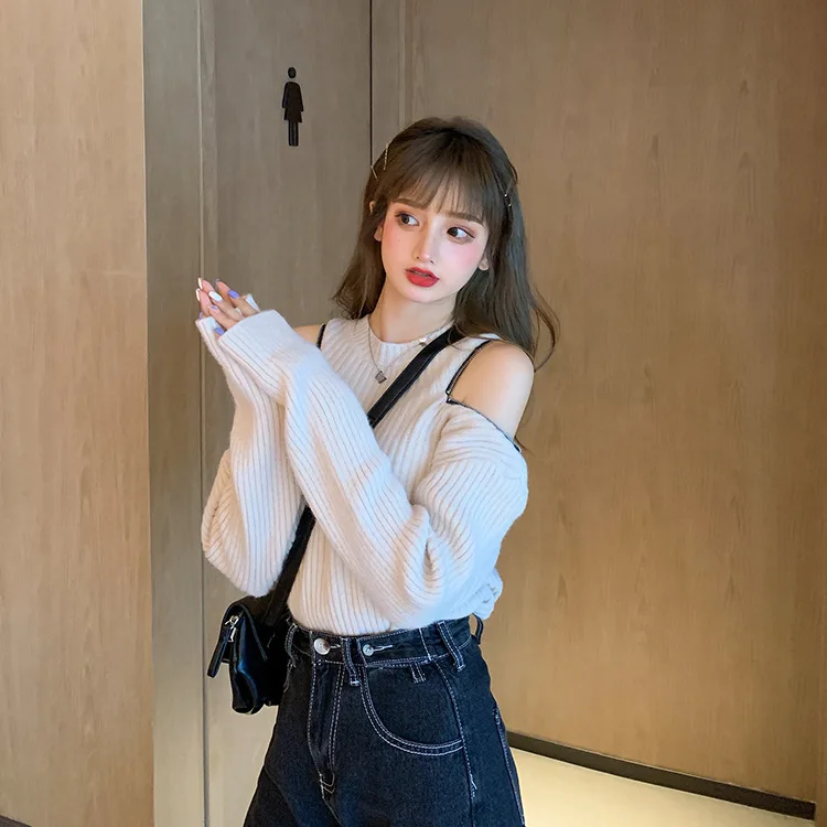 

Women Casual Solid Knitted Sweater Sexy Zipper Hollow Out Women Pullovers Slim Female Knitted Sweater Tops Full Sleeve Jumpers