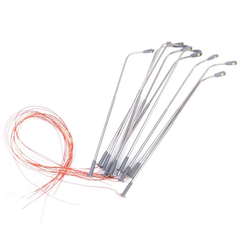 10 pcs Model LED Street Lamp Lighting Single Head Train Layout Landscape 1: 100 | Спорт и развлечения