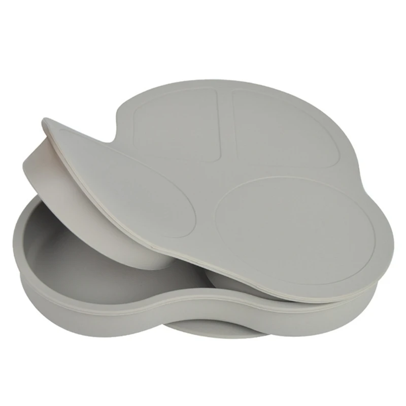 

50LE Baby Suction Cup Bowl Non-toxic BPA-Free Silicone Car Shape Divided Dinner Plate