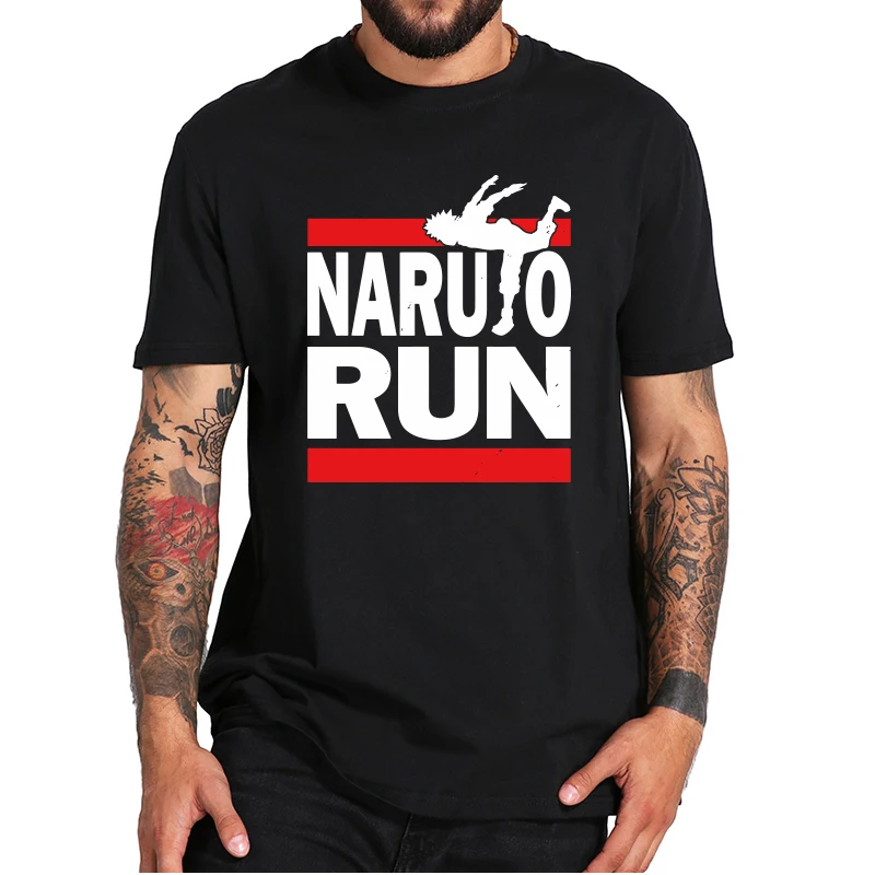 Футболка Run Naruto в стиле ниндзя футболка с японской поп культурой для влюбленных