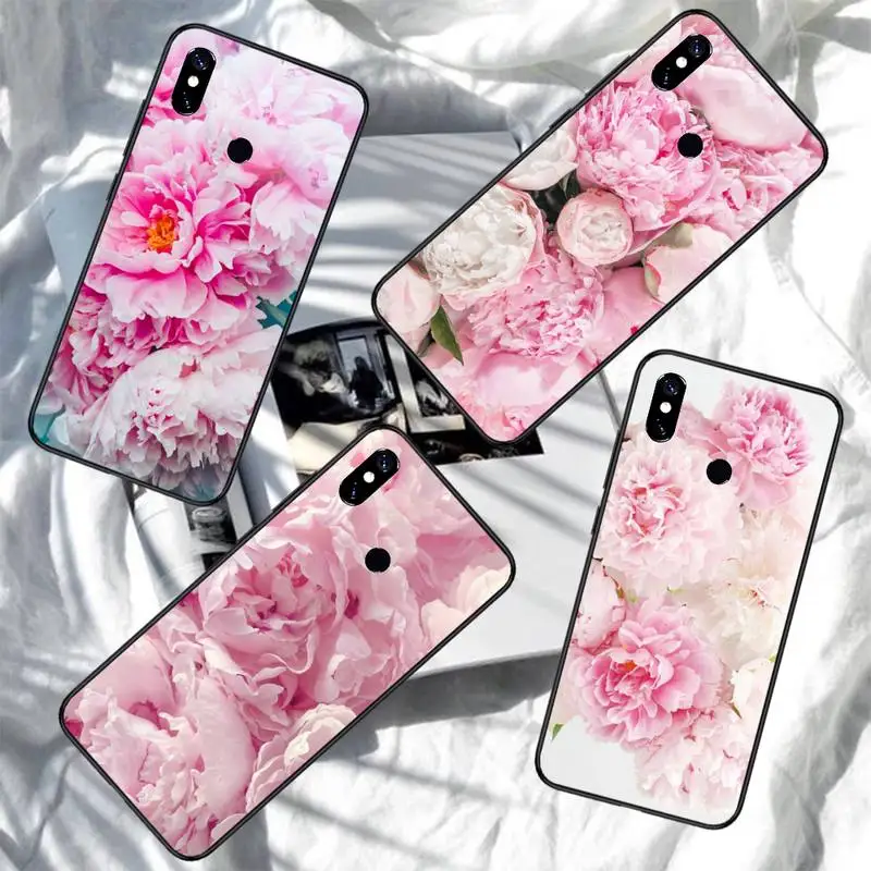 

Peony pink elegant flower Phone Case For Xiaomi Redmi note 7 8 9 11 i t s 10 A poco f3 x3 pro lite funda shell coque cover