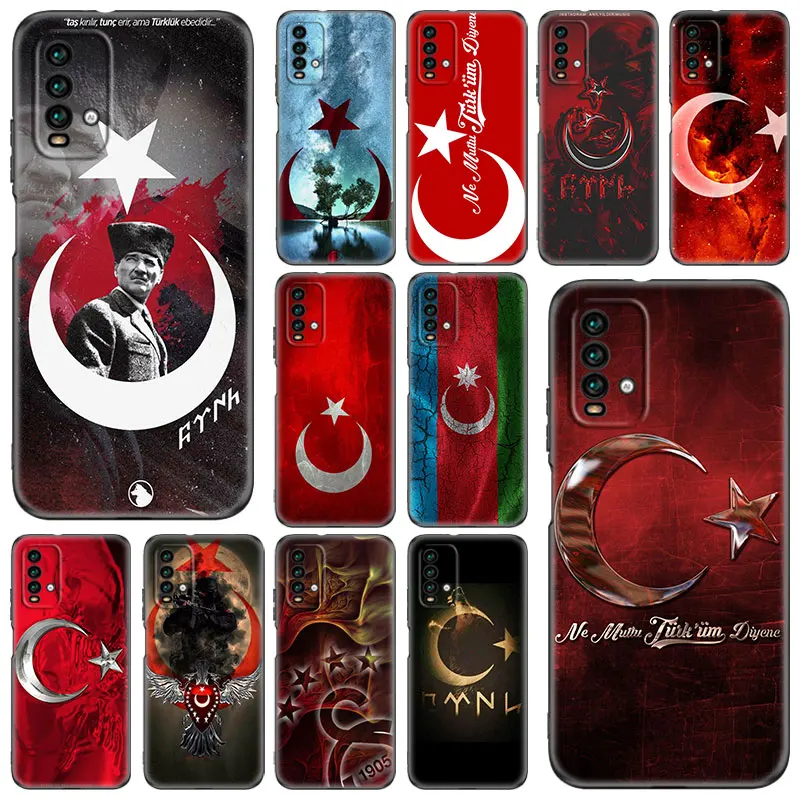 Силиконовый чехол с турецким флагом для Xiaomi Redmi Note 10 9 Pro Max 10s 9s 8 8A 7 9C 9A 9T 10T мягкий