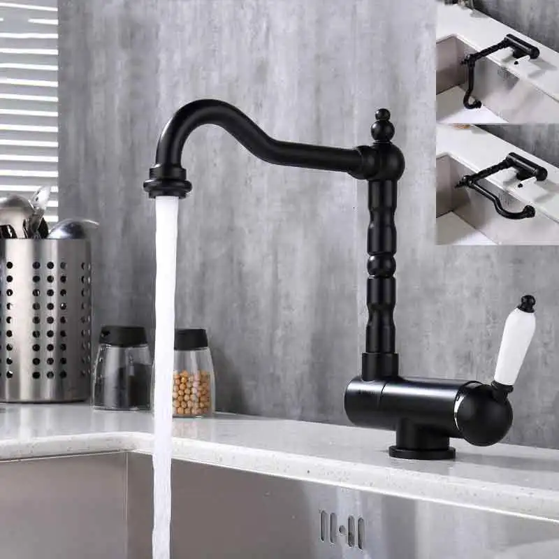 Вращающийся на 360 градусов кухонный кран смеситель для горячей и холодной воды