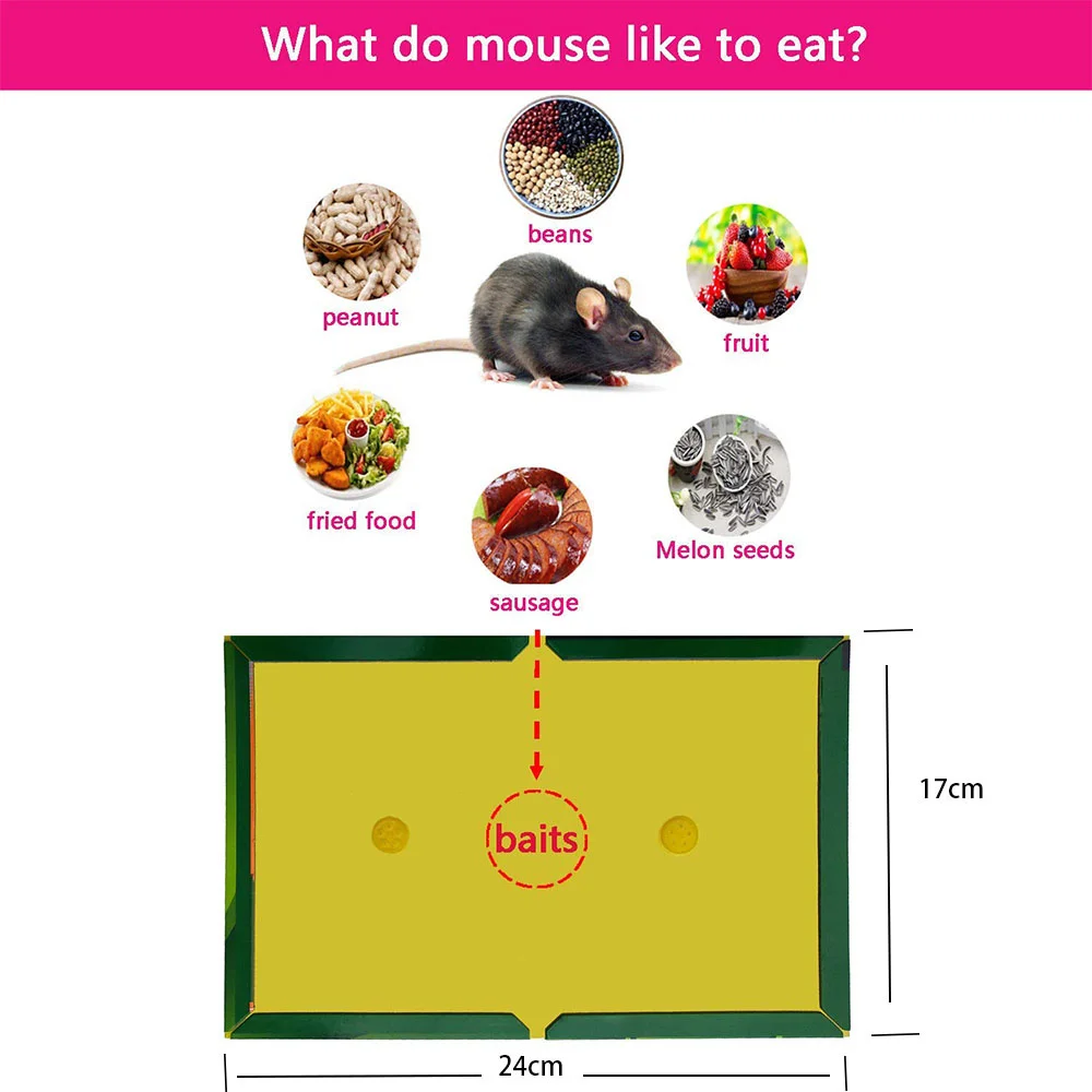 Клейкая подстилка для мыши 2 шт. эффективная клеевая ловушка грызунов крыс змей