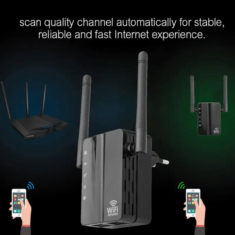 Беспроводной Wi Fi репитер 2 4 ГГц двухдиапазонный усилитель сигнала 300 Мбит/с