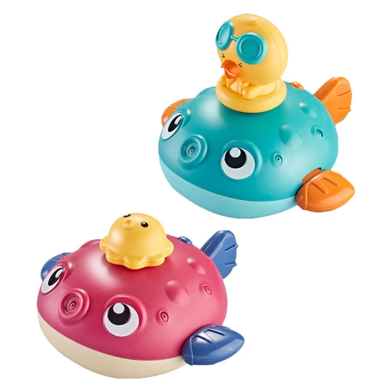 

L9CD Bath Spray Toy Cartoon Whale Interactive Play Water Kit Spraying Water Toy with Rotating Function Educational Water Toy