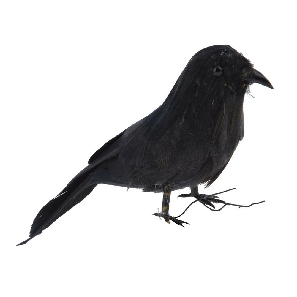Черный мини имитация ворона реквизит для фильма искусственная Хэллоуин птица