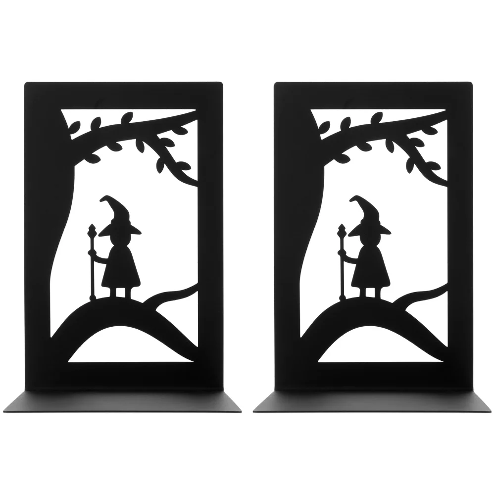

2 Pcs Creative Bookends Practical Book Organizer Book Shelf Iron Book Stands