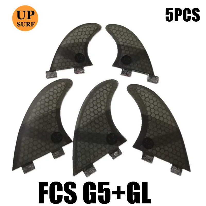 G5GL 5pcs black Upsurf логотип FCS плавники G3/G5/GL с винтами и ключ плавники сумка для серфинга сотовый плавник Стекловолокна Плавники FCS Quilhas плавники - Цвет: G5GL 5pcs black