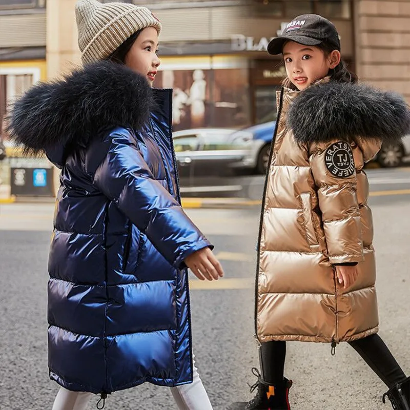 2020 Girls Down Jacket Warm Baby Children Down Parkas Coat Fur Kid Teenager Thickening Outerwear For girls Cold Winter clothes