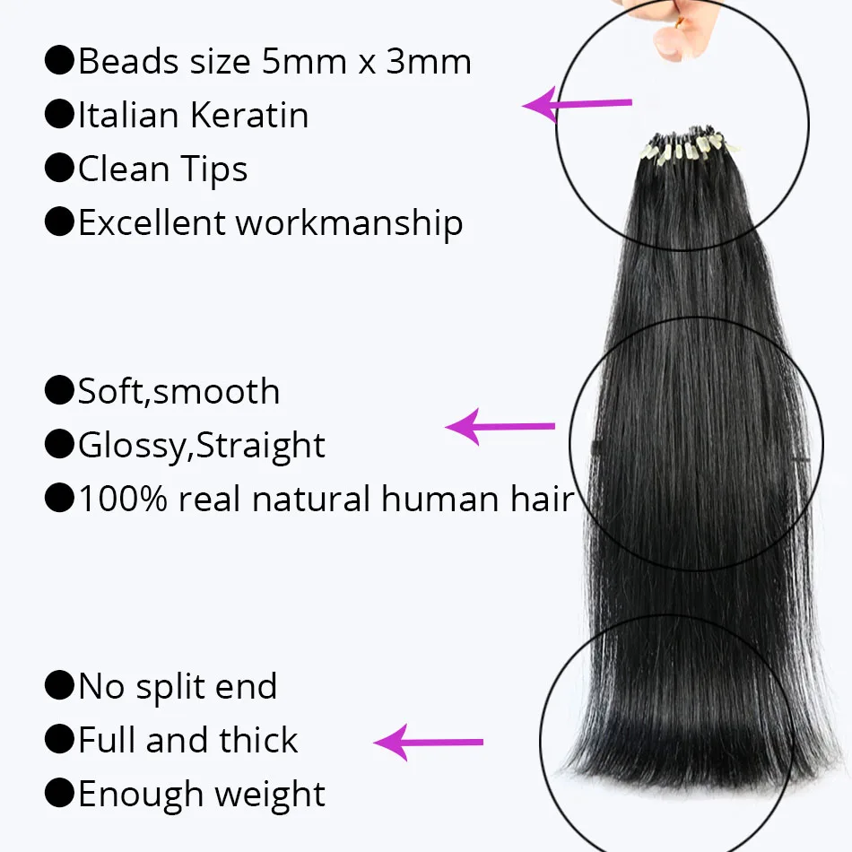 MRSHAIR, прямые волосы на микро-кольцах, 1"-24", 1 г/шт., 50 шт., волосы Remy для наращивания на микро-кольцах