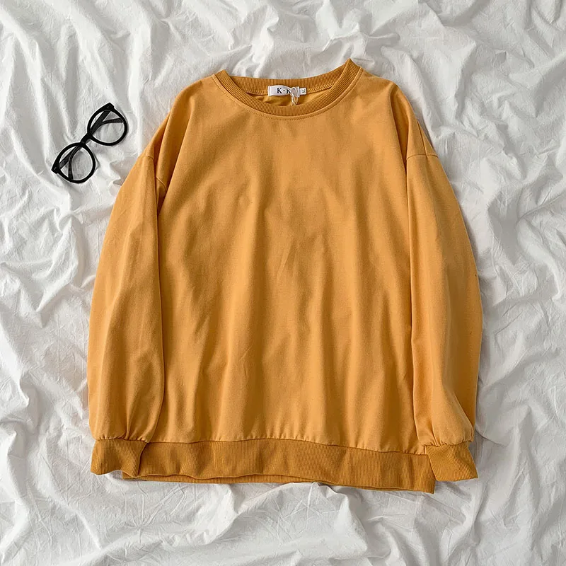 Модный Универсальный Однотонный свитер осень 2020 женская одежда в Корейском