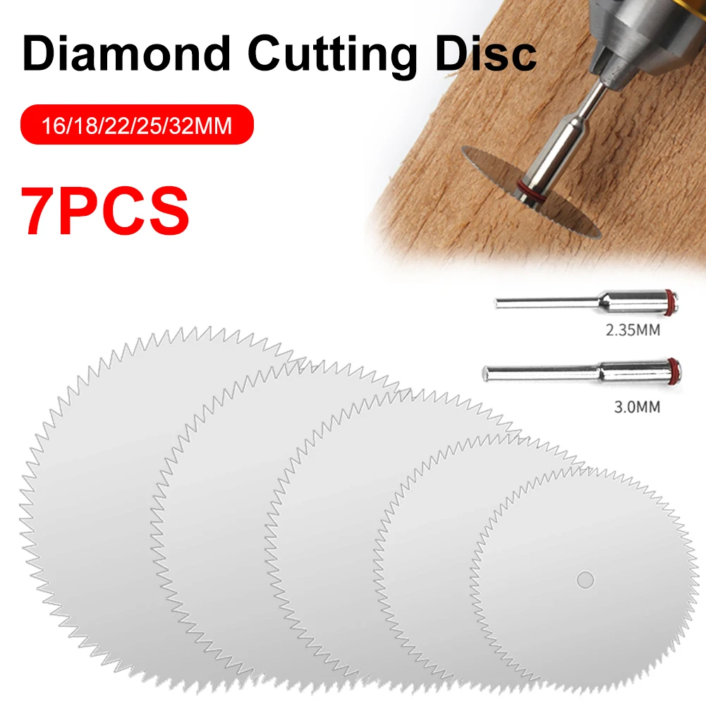 

7Pcs Wood Saw Blades Disc Stainless Steel Metal Cutting Disc For Dremel Rotary Tools Wood Cutting Discs Drill Mandrel Cutoff