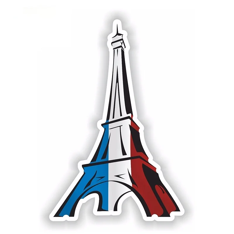 

Hot Sell Tour Eiffel Paris France Flag Tower Sticker Car Bumper Decal Helmet Laptop Decor Waterproof Car Styling 13cm X 8.8cm