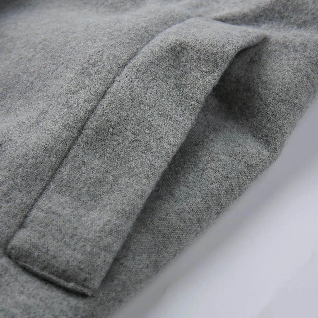 Женское шерстяное пальто SAGACE однотонное с длинными рукавами и пряжкой длинным