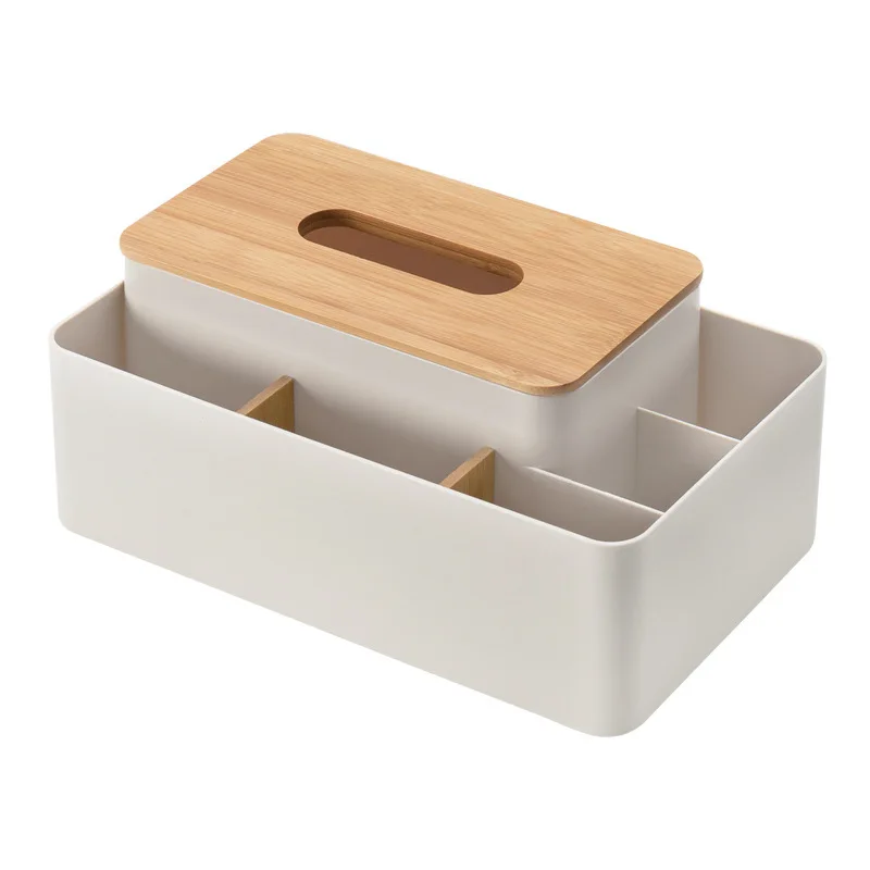 multi functional plastic tissue box with phone slot bamboo wooden cover container storage holder home kitchen accessories free global shipping