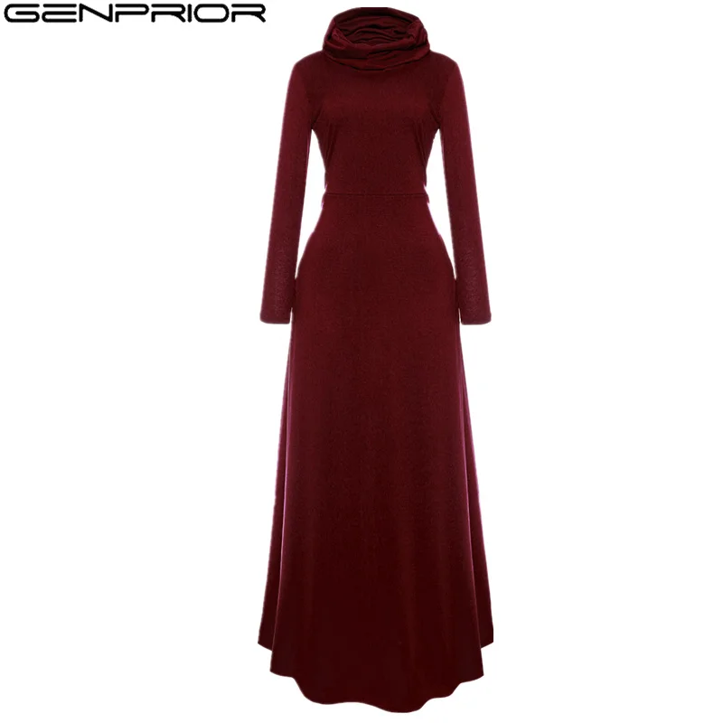 Женское осеннее пикантное платье GENPRIOR разных размеров с воротником-хомутом