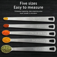 5pcsset measuring spoon stainless steel coffee measuring spoons kitchen cooking gadgets small measuring spoon with scale