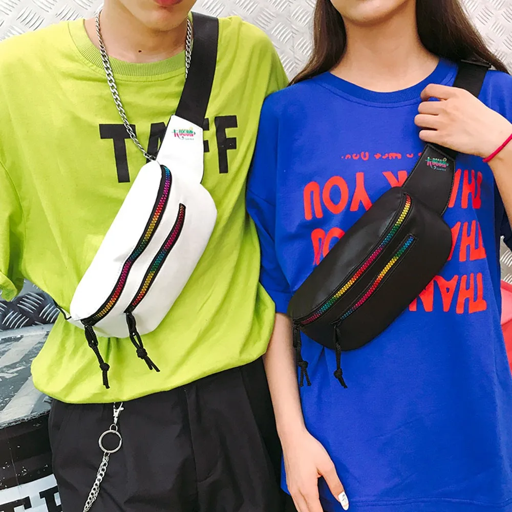 Сумка на груди для девочек и мальчиков модная цветная сумка унисекс молнии