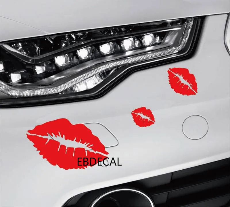 EDECAL поцелуй красных губ для автомобиля/бампера/окна виниловые наклейки стикеры