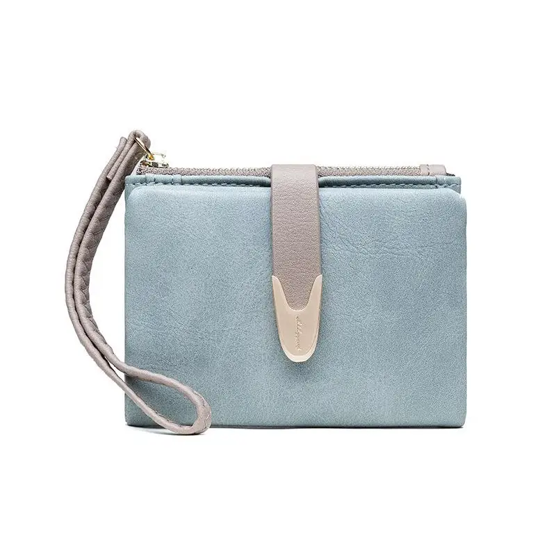 Light Blue Модный браслет женский маленький кошелек Много отделов женский кошелек брендовый дизайнерский мягкий кожаный женский кошелек Дамский кошелек для монет - Цвет: Light Blue