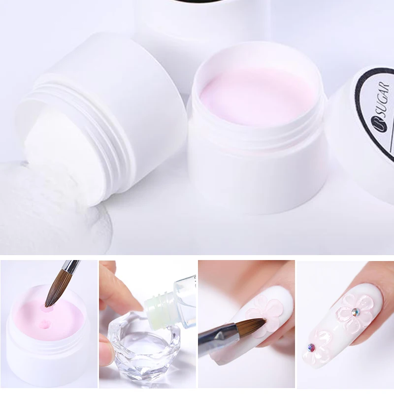 Акриловая пудра UR SUGAR для набора кристальных ногтей блестящий резной порошок