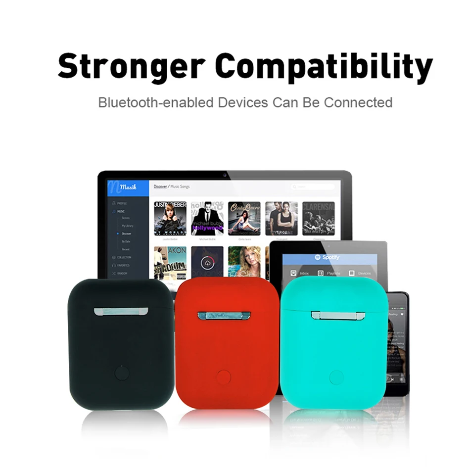 I12 tws матовые Bluetooth наушники беспроводные наушники Hands free бизнес наушники спортивная Гарнитура Bluetooth Музыкальные наушники