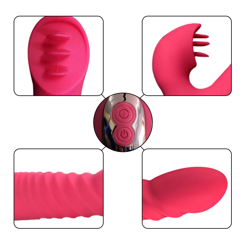 Телескопический вибратор фаллоимитатор с подогревом Вибрирующий Женский