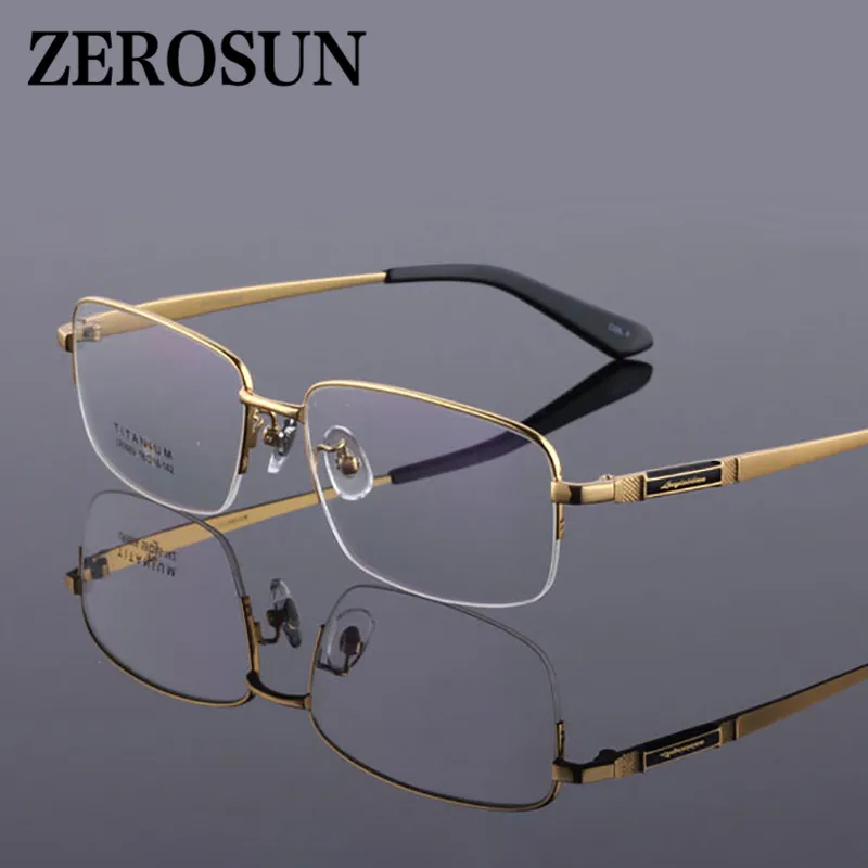 Zerosun 150 мм титановая оправа для очков мужские широкие большие очки полуоправы IP