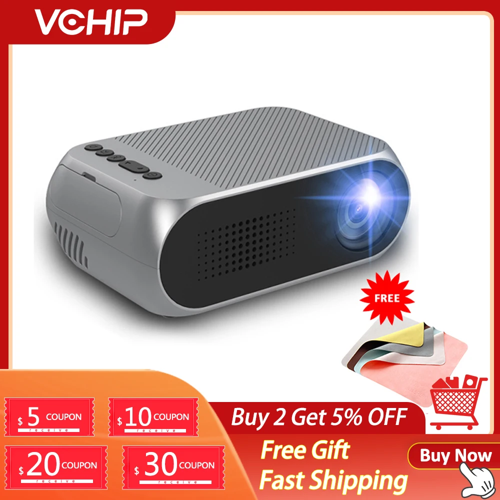 

VCHIP YG280 4K Projector Mini Proyector For Home Theater Portable LED HD 480*272 Pixels Supports 1080P TV HDMI USB Media Player