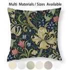 Чехол на подушку с изображением Вильяма Морриса золотых лилий, наволочка из хлопка и льна, Вильям Моррису, Золотая Лилия, золотой цветок