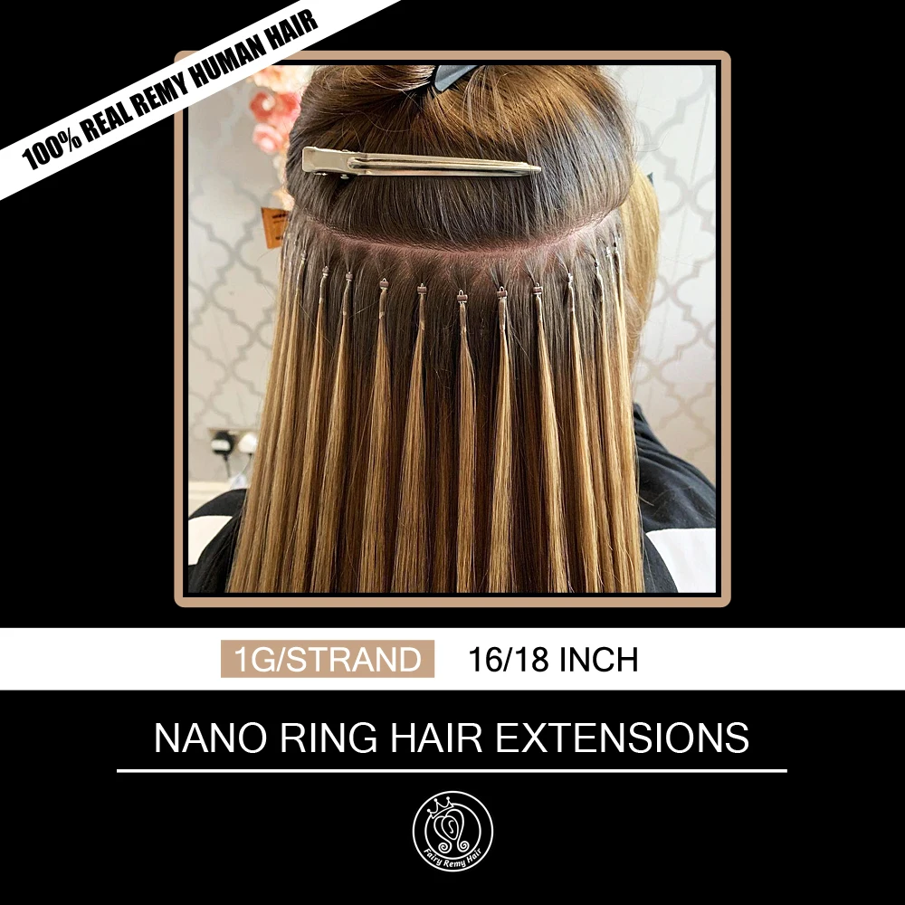 Fairy Remy Hair 1 g/s 16-18 pollici Remy Nano Tip estensioni dei capelli colore marrone cheratina dritto europeo Micro perline capelli 50 pezzi