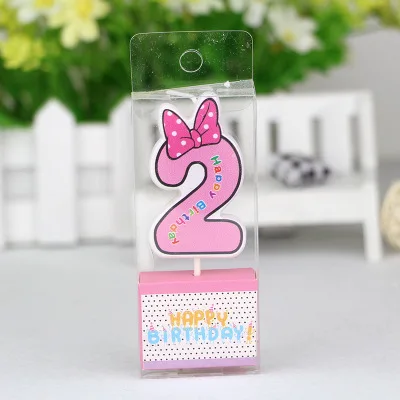 Minnie 2 Свечи на день рождения с изображением Мышь Свеча на торт ко дню рождения торт украшения для кексов вечерние изделия для декорации Anniversaire Минни-Маус - Цвет: Minnie 2
