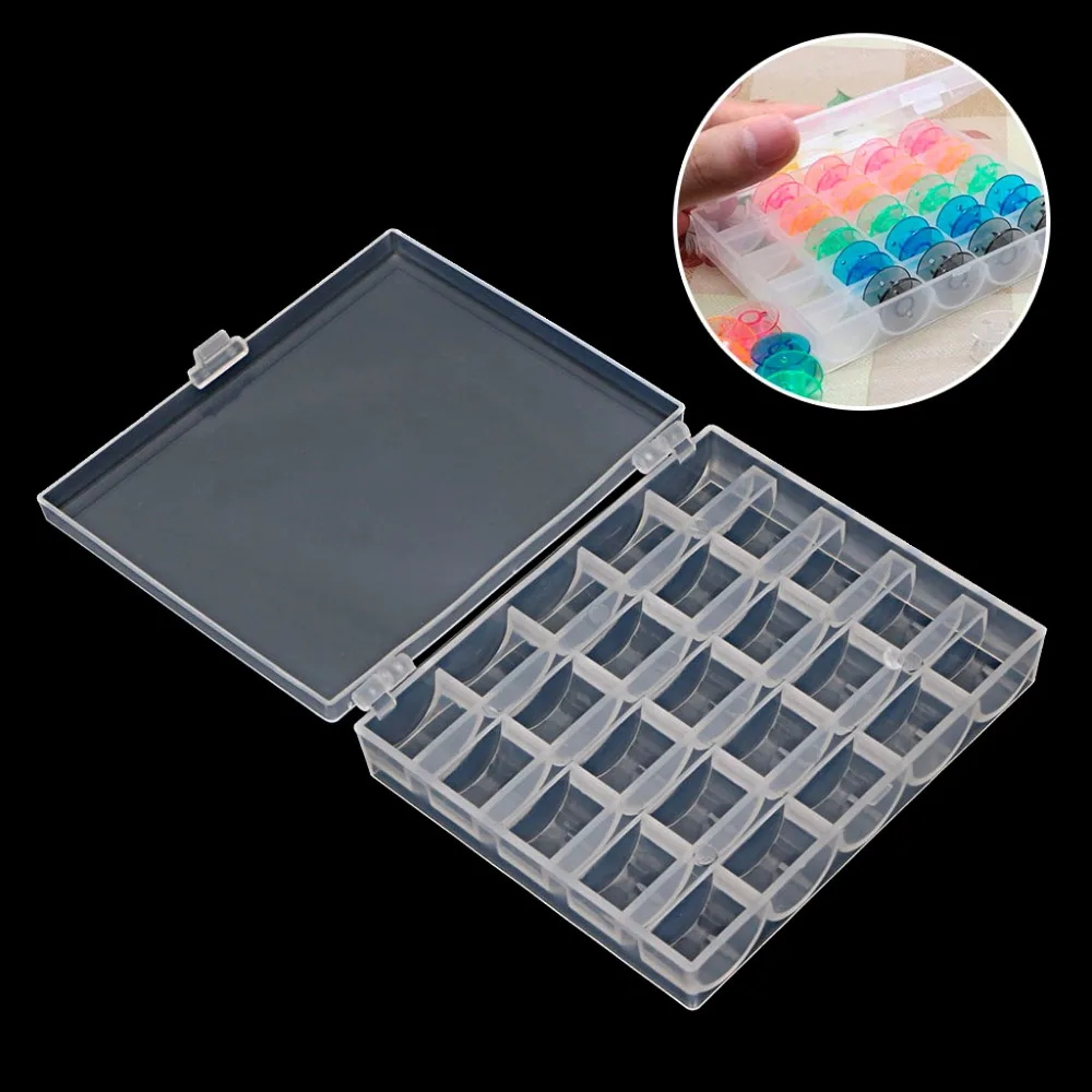 Новый 1 шт. пустой прозрачный чехол для швейной машины катушка Органайзер коробка