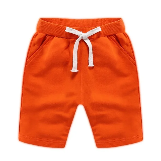 orange Коллекция года, летние детские Шорты хлопковые укороченные штаны с эластичной резинкой на талии для маленьких мальчиков и девочек Детские шорты на возраст от 18 месяцев до 9 лет - Цвет: orange